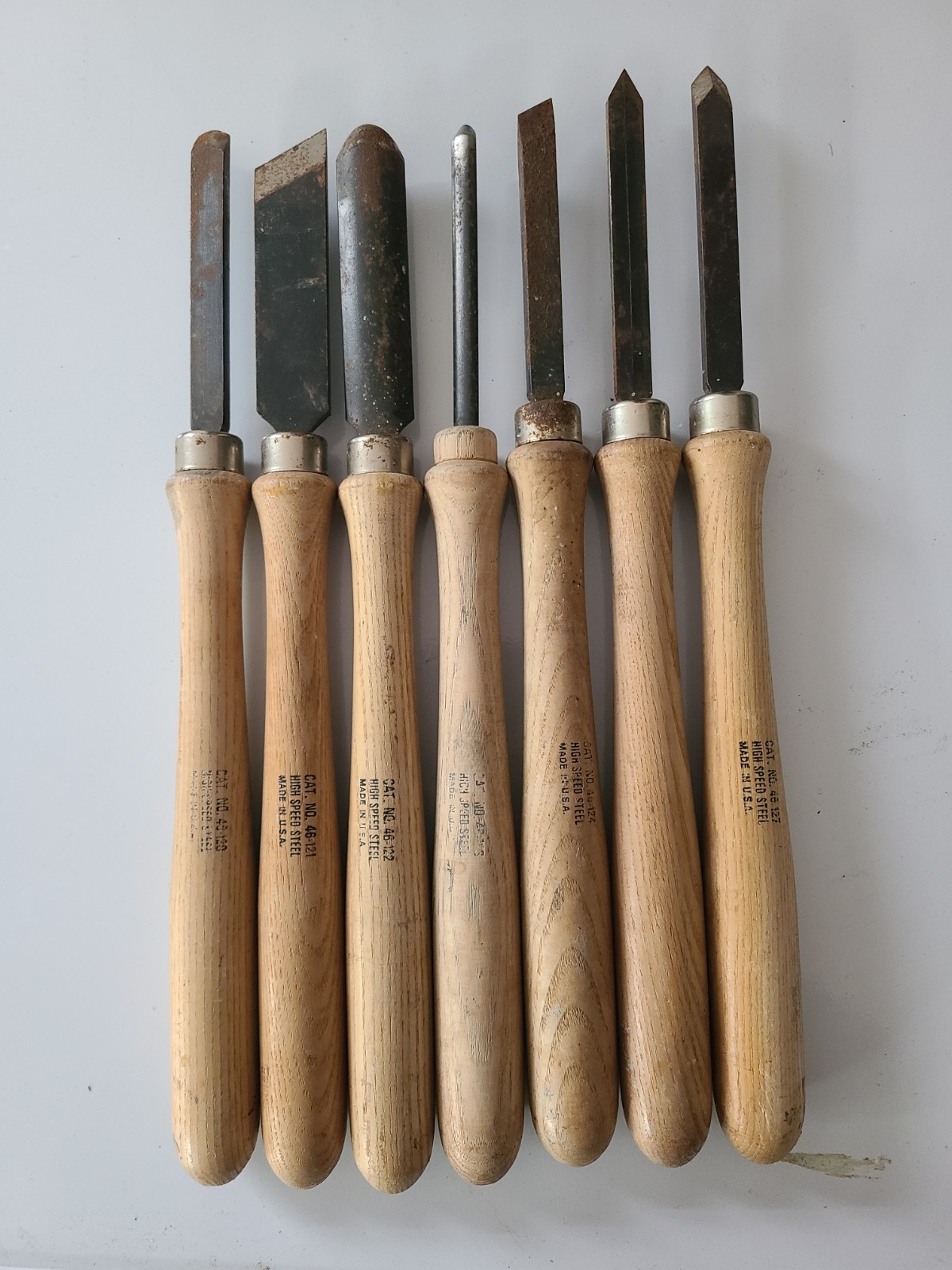 Rockwell High Speed Steel Lathe Tools Chisels 14-15″ USA Rusted Sharp