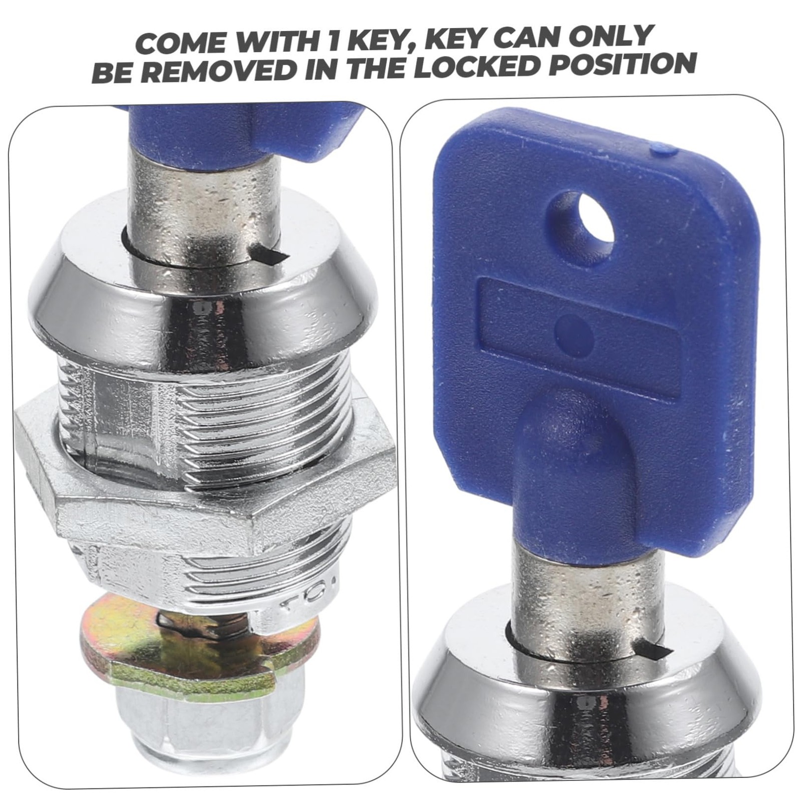 Artibetter Pair of Arcade Machine Locks Steel Keyed 3.50X1.70X1.70CM, Black