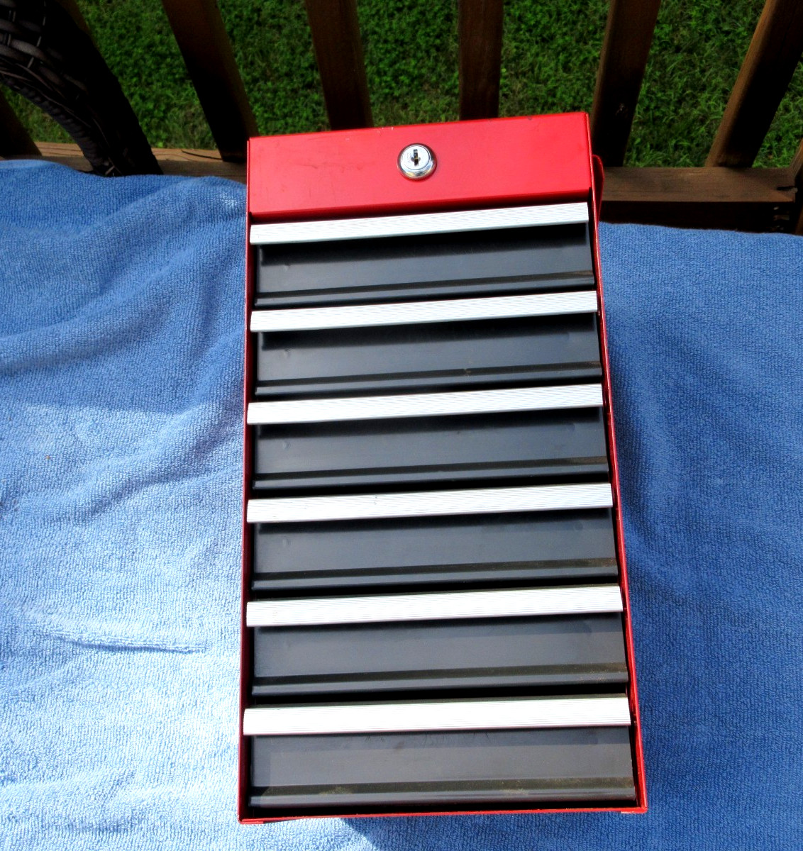 Craftsman six drawer tool caddy side chest with keys 65142 locking tool box
