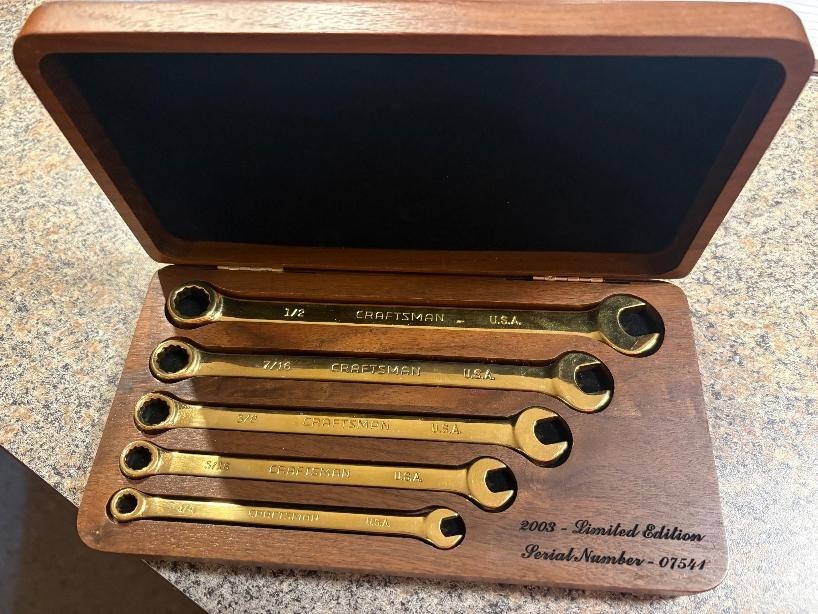 CRAFTSMAN USA 2003 Limited Edition Collector’s Wrench Set. 22K Gold Plated