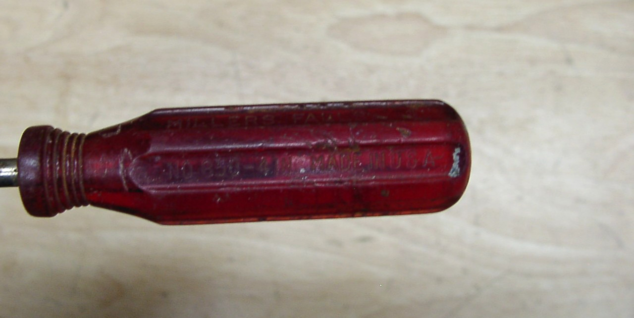 Vntg Millers Falls No. 850-4 In Phillips Screwdriver,Red Plastic Hndl,7-3/8,Good