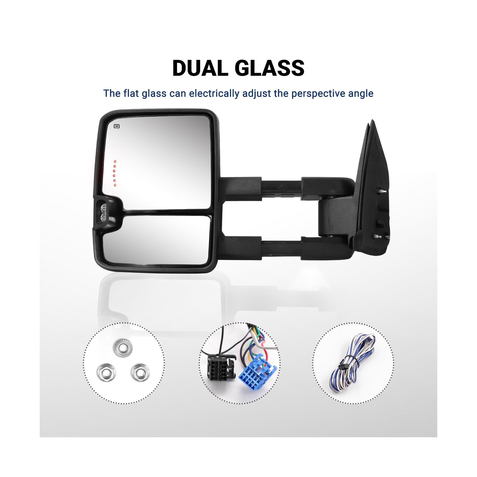 Switchback Tow Mirrors for 03-07 Silverado & Sierra Chrome Back | Manual fold…