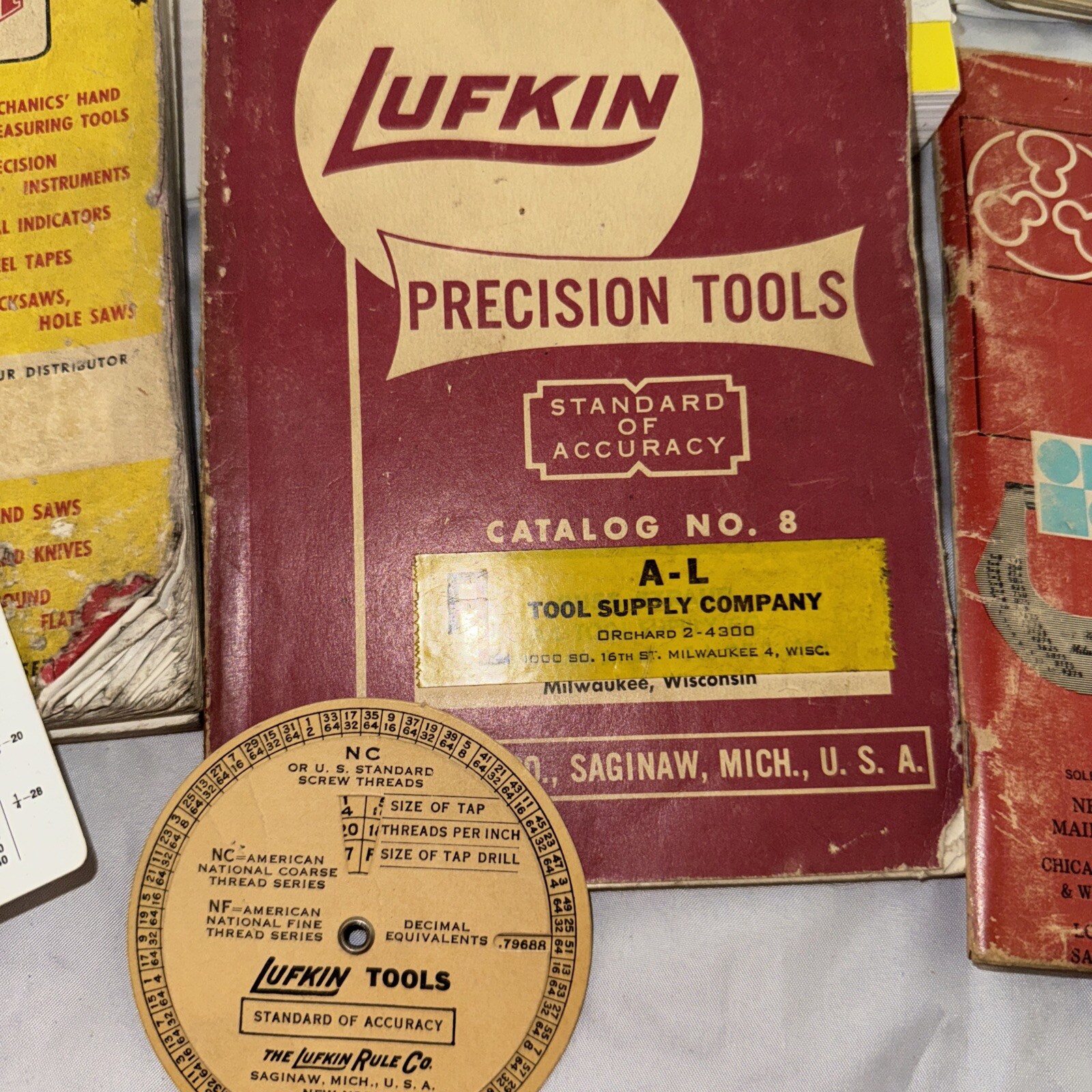 Group of early trade catalog Lufkin Mitutoyo Starrett Plus Multiple Charts/Table