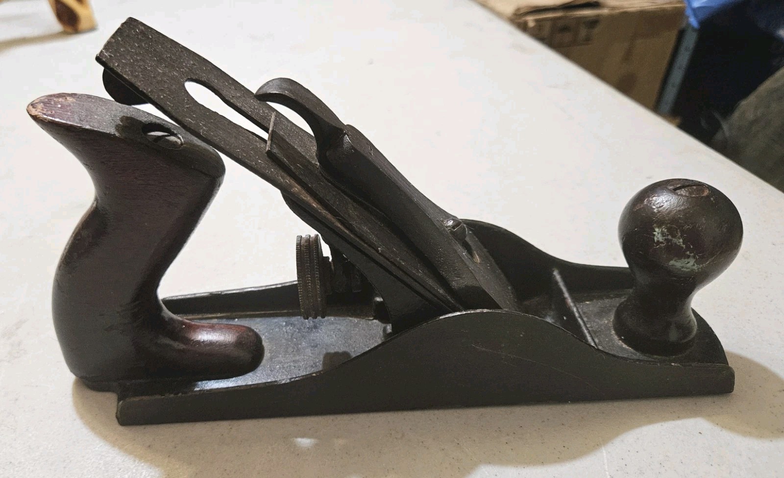 Vintage USA Bailey Style Cast Iron Woodworking Bench Hand Plane Adjustable Tool