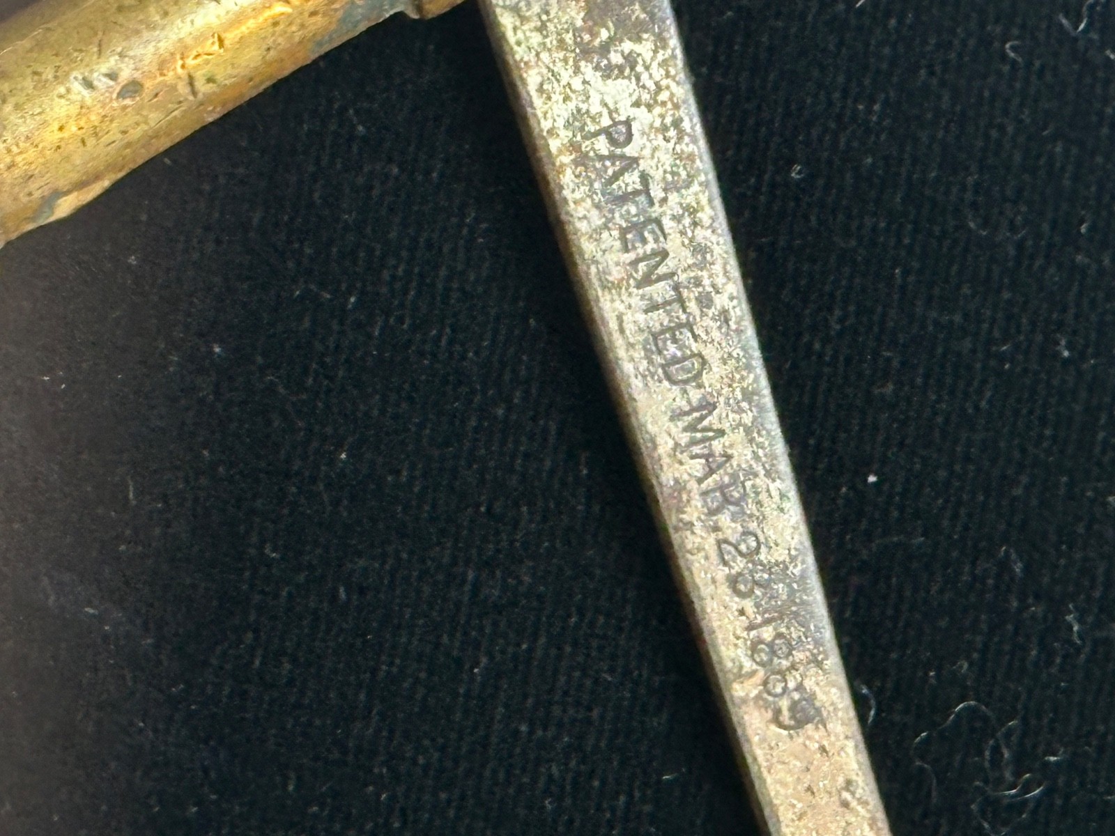 Antique M.W. & Co Folding Brass/Steel Key-Patented Mar 28, 1869 – Brass/Steel