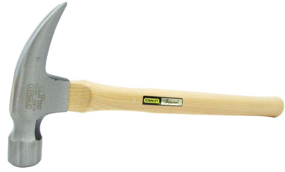 Vtg STANLEY Prof. 28oz Plain Face Framing Hammer w Wooden Handle 51-824 USA NOS