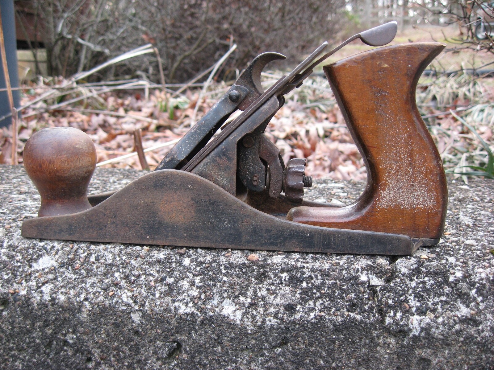 Vintage 9 1/4 inch Plane (w/ “wavy” perimeter blade adjuster) and “U”–Made USA