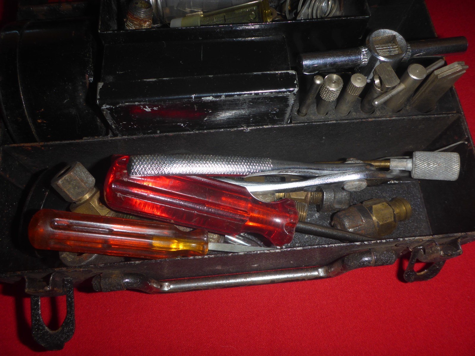 Vintage Metal Mechanics Tool Kit Set Johnson Service Company Industrial Building