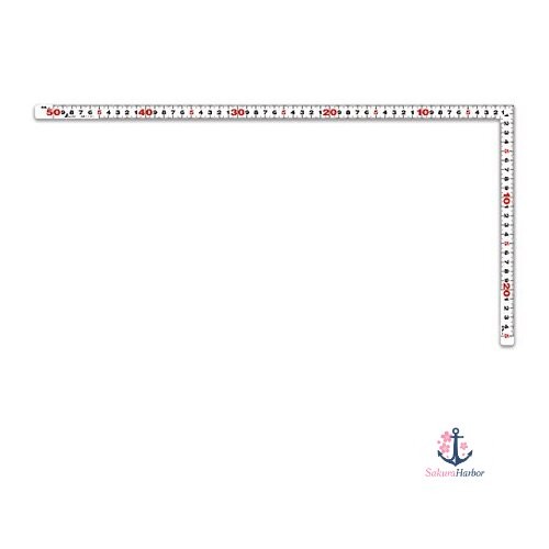 NEW Shinwa Sokutei Square Ruler Flat Type White 50cm/1.5 shaku Dual Scale 11181