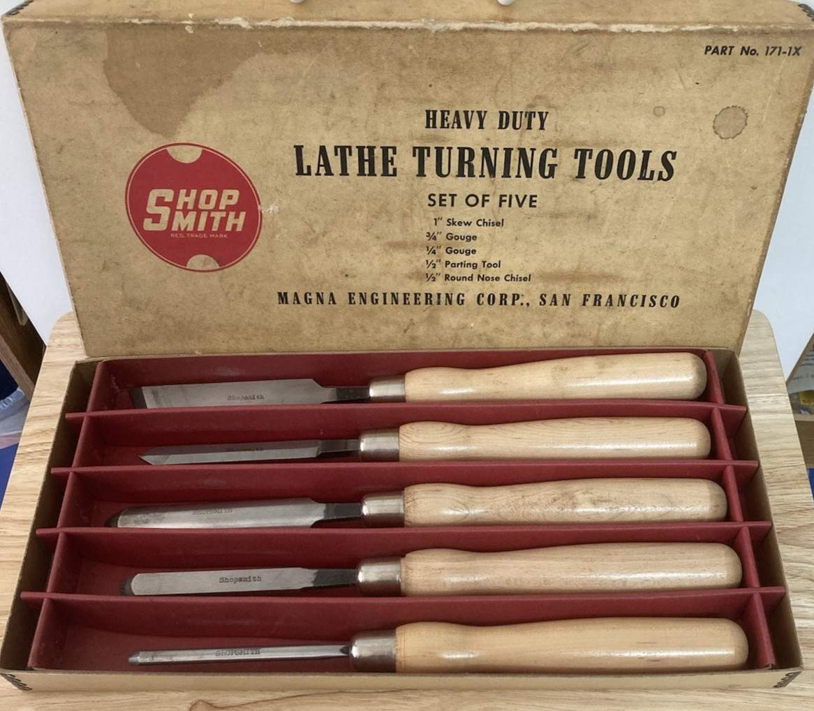 Shopsmith Lathe Turning Tools set #171-1X – Five (5) Turning Chisels
