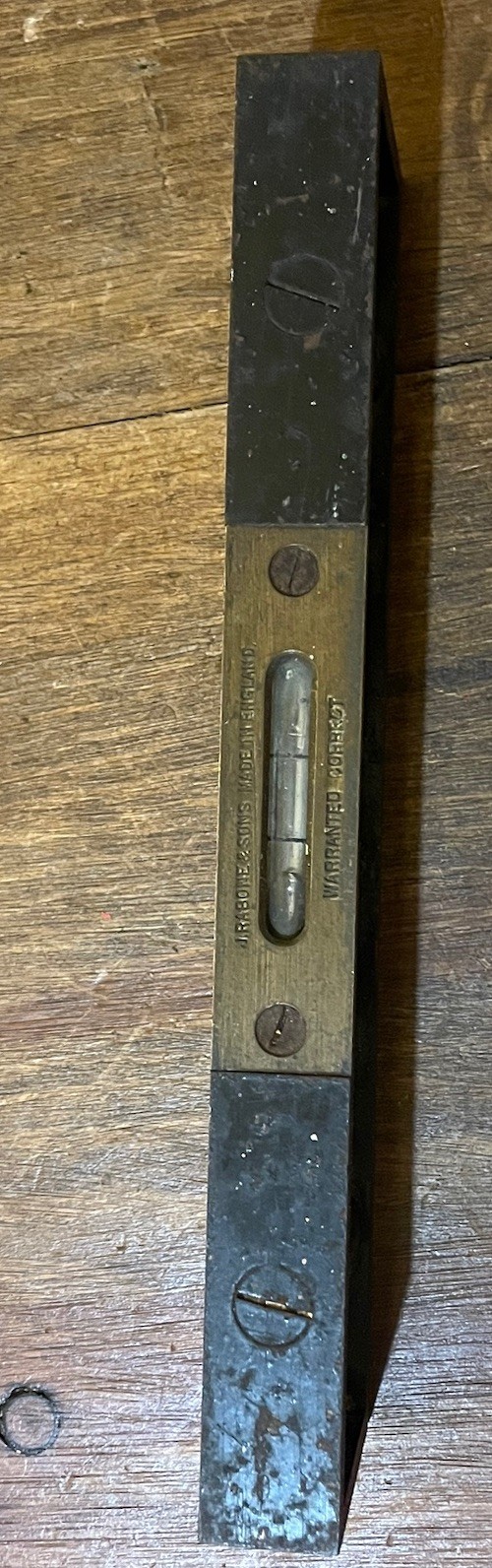 Vintage J.Rabone & Son Machinists Spirit Level – Cast Iron and Brass..9 INCHES