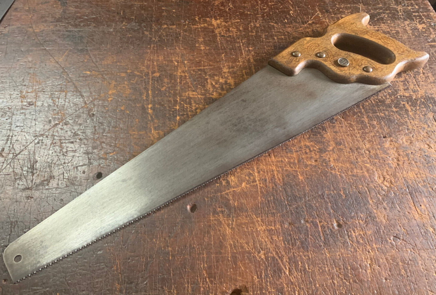 Vintage Sandvik Tradition 22″ Cross Cut Panel Saw Serpent Handle. Swedish Made