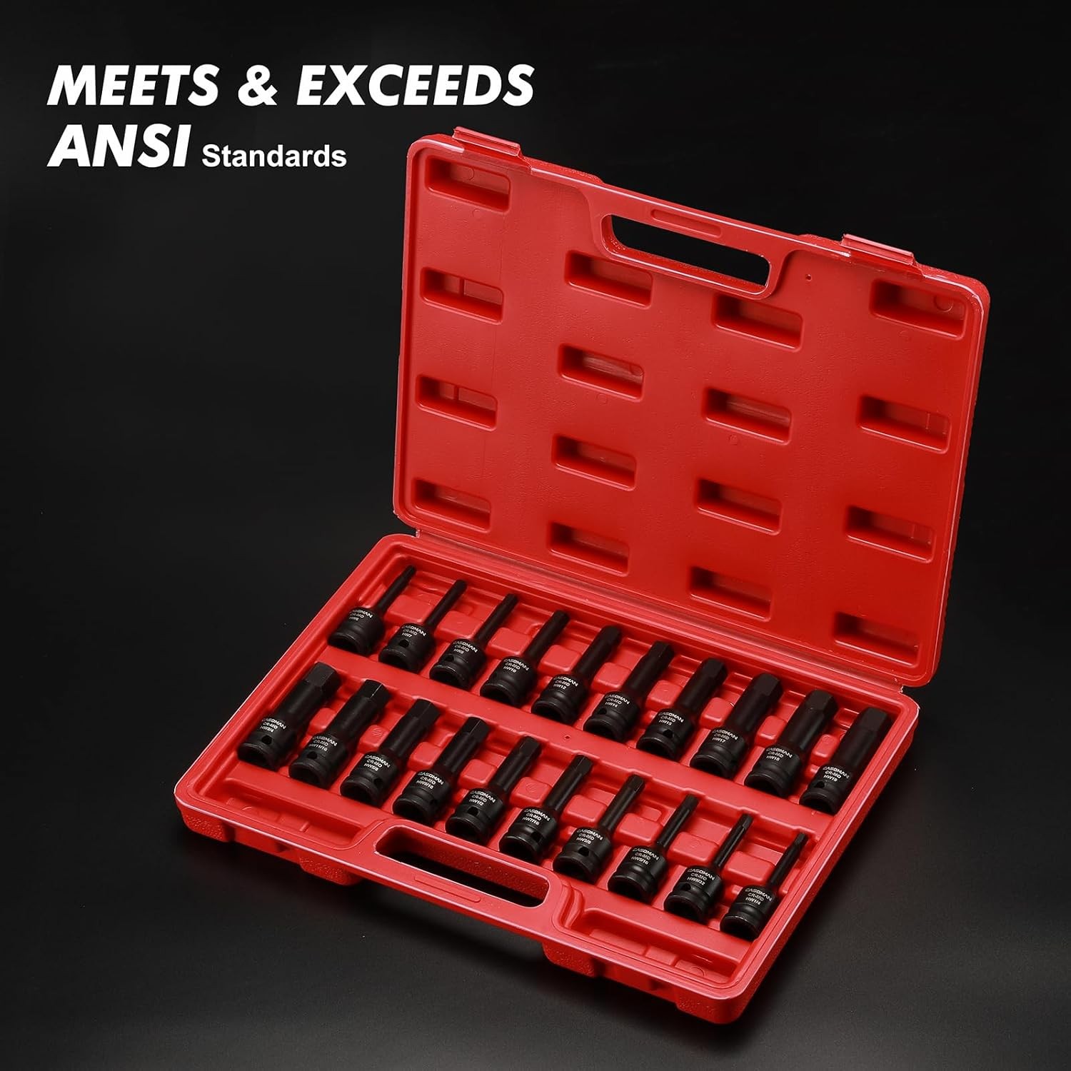 1/2″ Drive Master Impact Hex Bit Set Hex Driver SAE/Metric, 1/4″ – 3/4″ 6mm 19mm