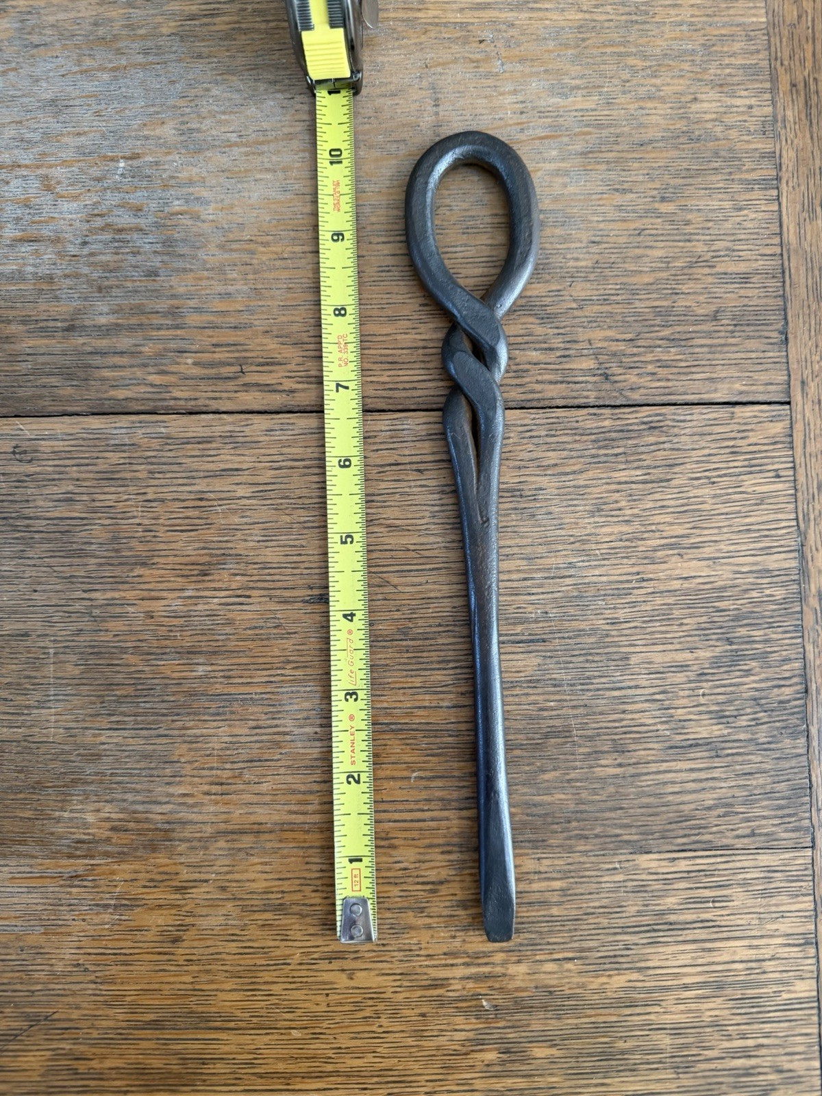 Vintage Hand Forged Blacksmith Flathead Screwdriver Twisted Iron Tool 10″