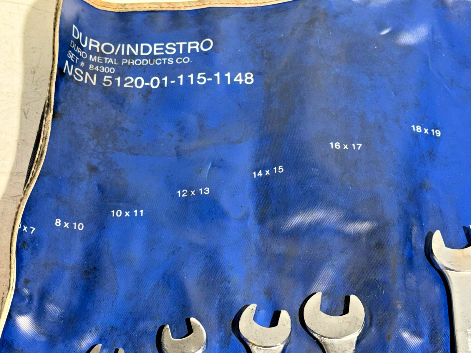Vintage Duro/Indestro Chrome Metric Open End Wrench Set #84300 – 10 Piece 8-32mm