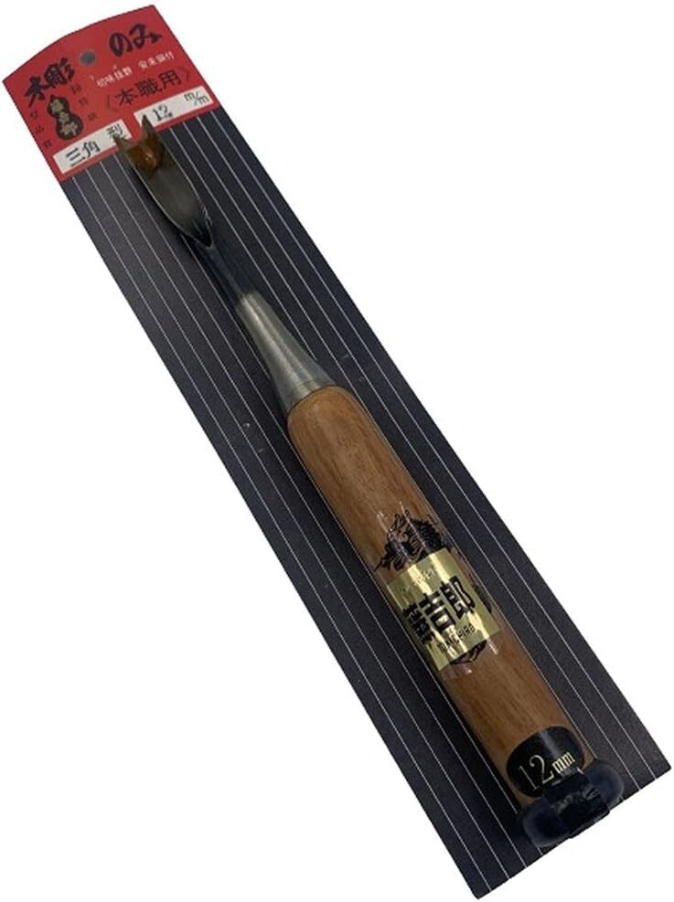 Tokichiro carving chisel red oak triangle 1.2cm for V-shaped fine line carving