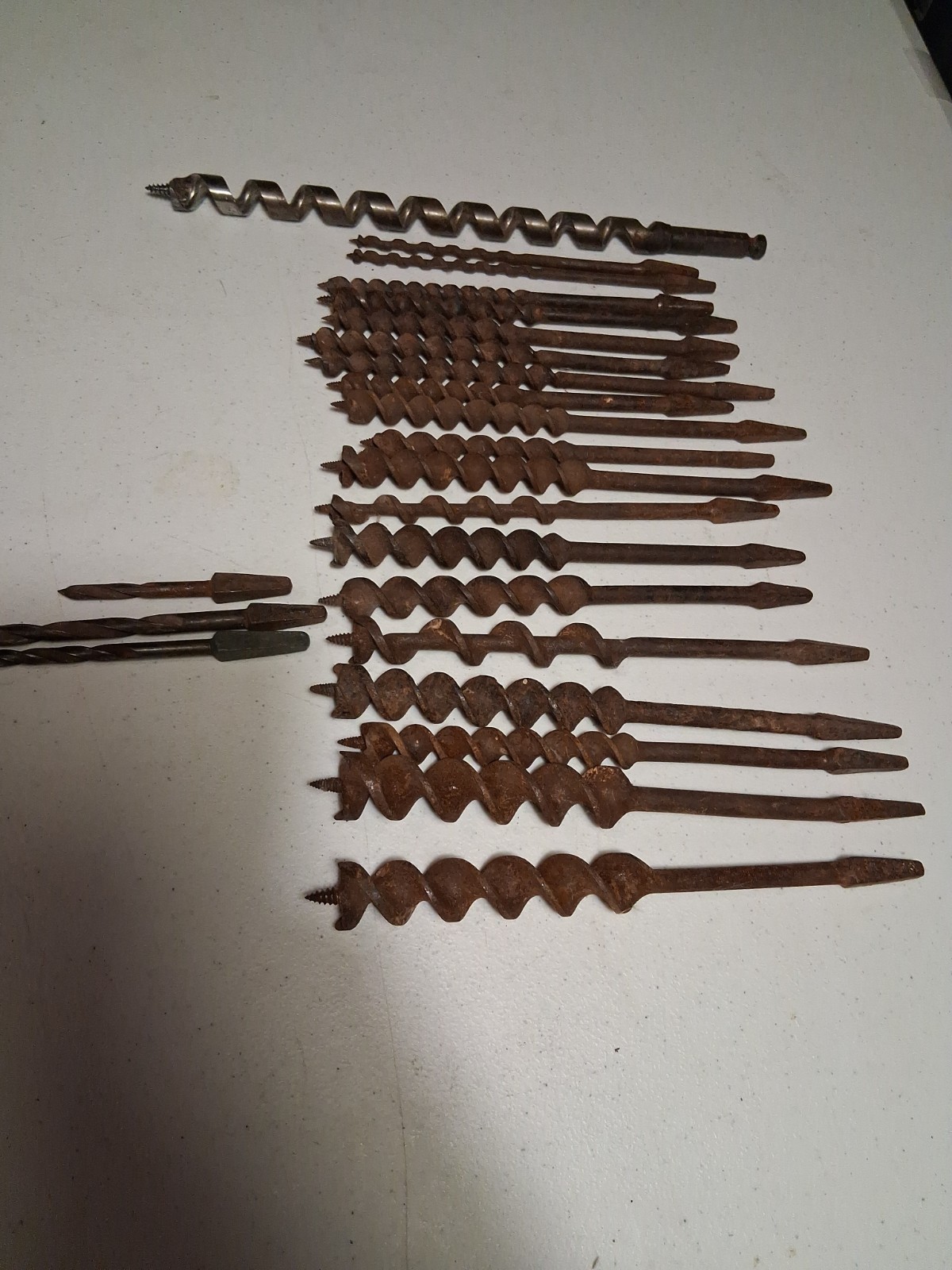 (LOT OF 20) Vintage AUGER BITS and (3) Metal Bits 23 Total