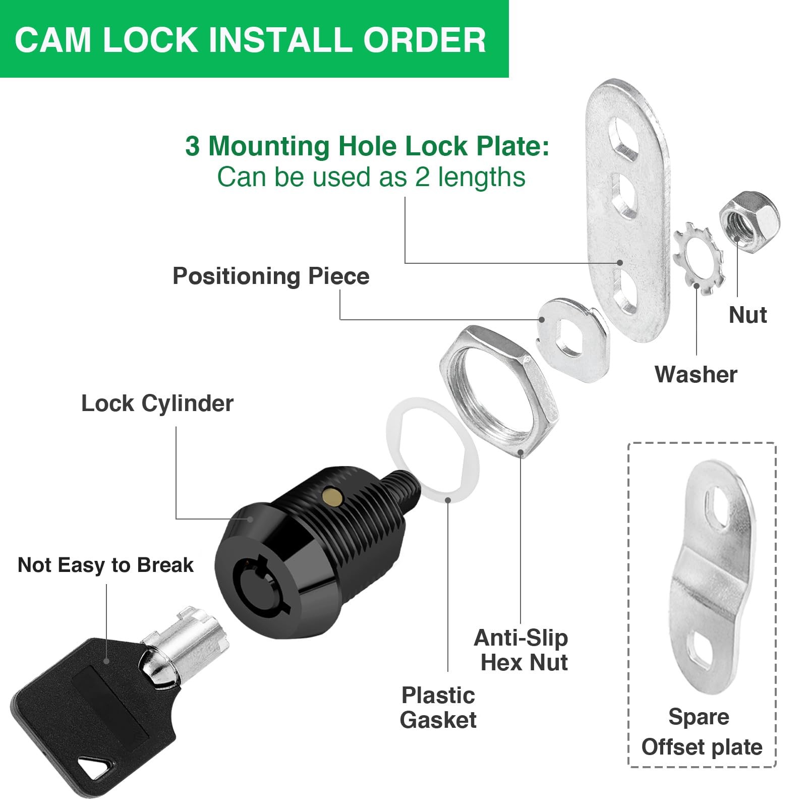 10 Pack Tool Box Lock with Keys, 5/8″ RV Storage Lock Keyed Alike, Cabinet