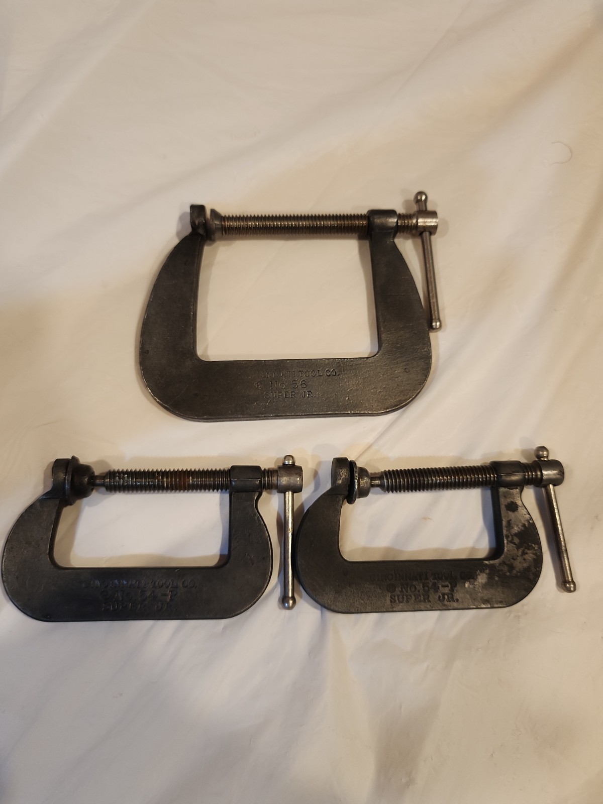 Cincinnati Tool Co Super Jr. Clamps (2) No. 54-F And (1) No. 56