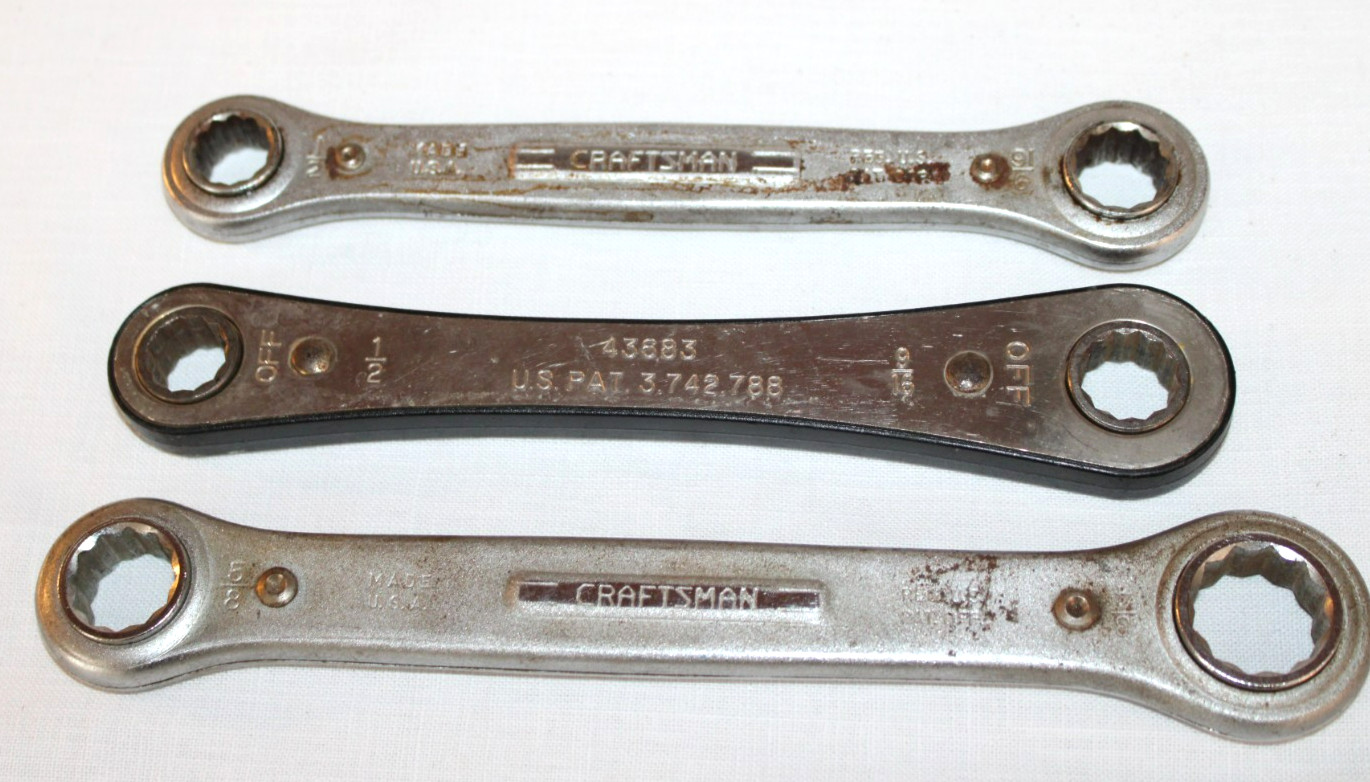 3-Craftsman Ratchet Double Box-End 12 Point Wrenches 2-1/2″x9/16″ 1-5/8″x3/4″ #5