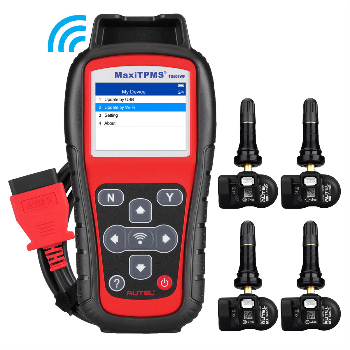 Autel TS508WFK-4 Kit = WF and 4 sensors and MVK : TS508 Wi-Fi handheld tool with