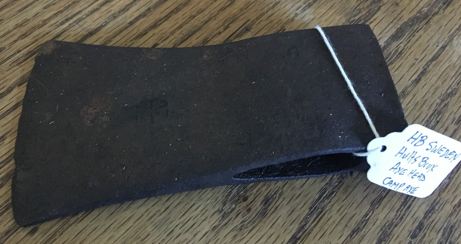 Vintage Hults Bruk HB Sweden Axe Head Camping Tool Marked 0.7 1 1/2 No Handle