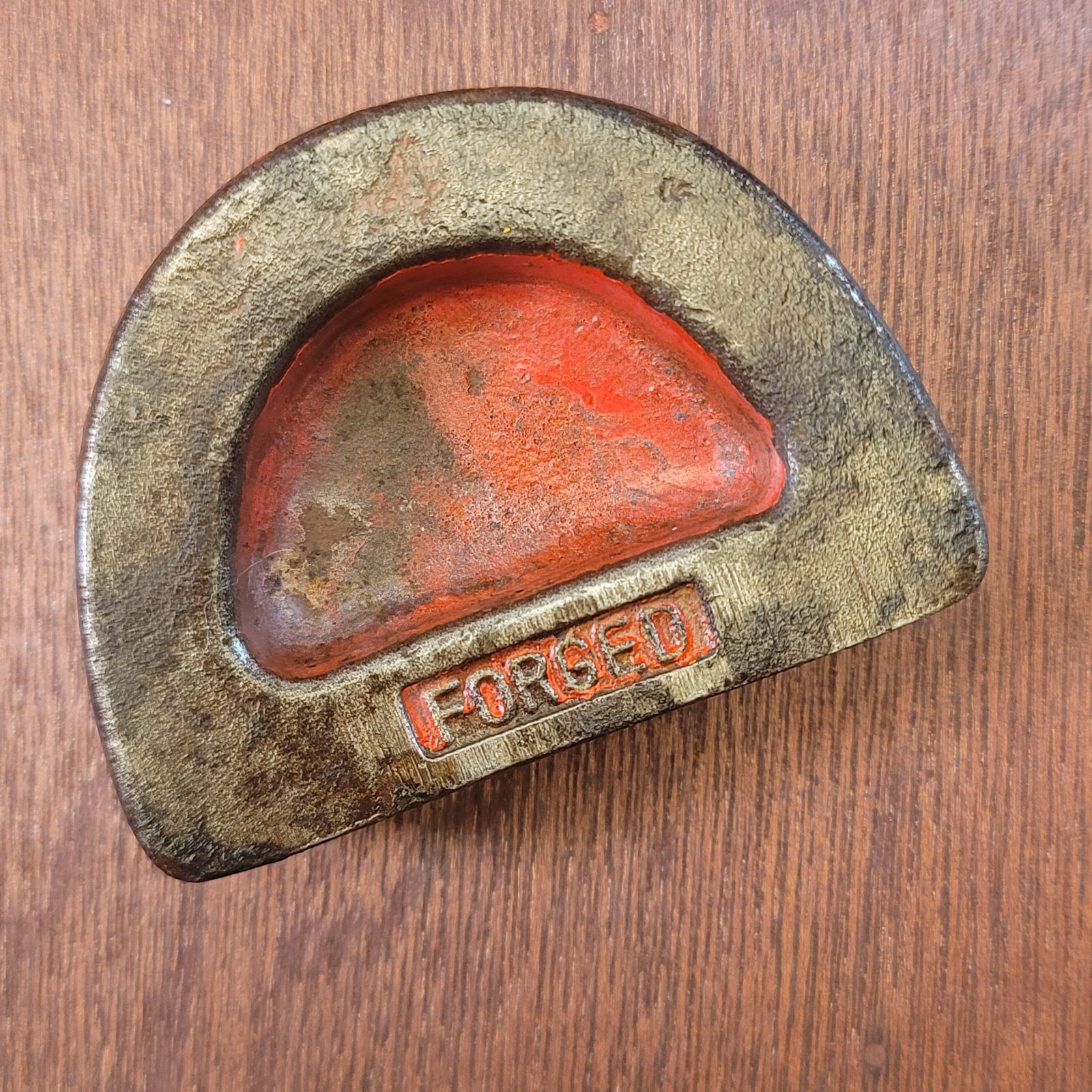 Vintage “Forged” Heel Dolly Metal Working Tool “Red Coloring” 1 Lb. 4 oz.