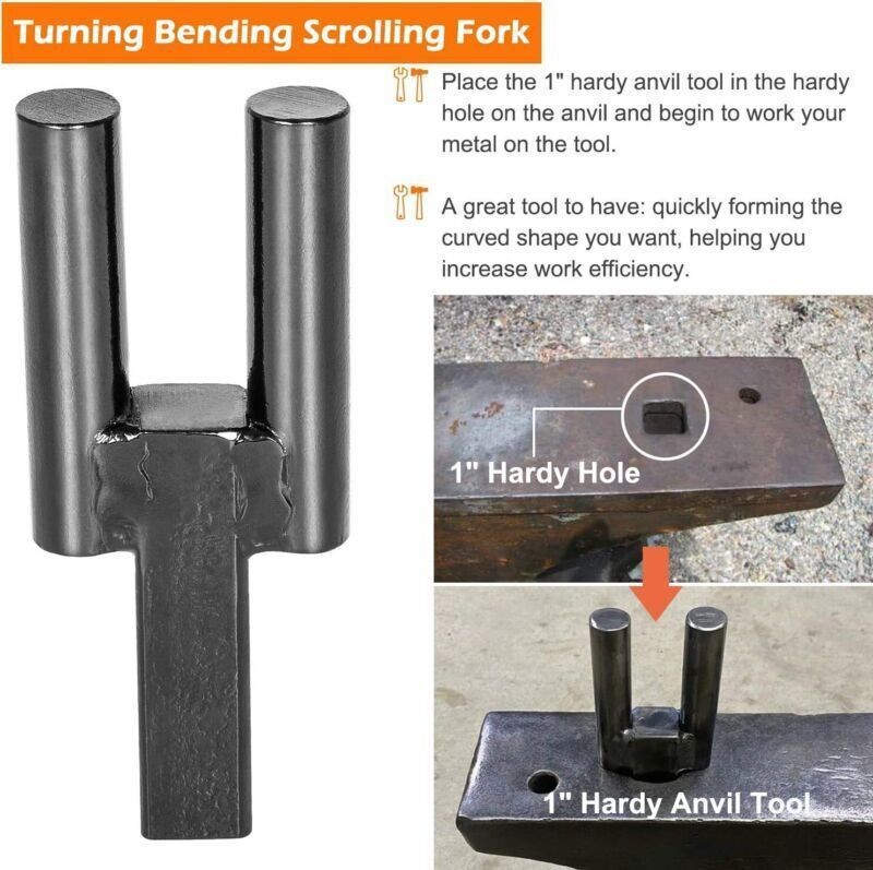 4Pcs Steel Blacksmith Forge Anvil Hardy Tool Set Fit 1inch Hardy Hole in a anvil