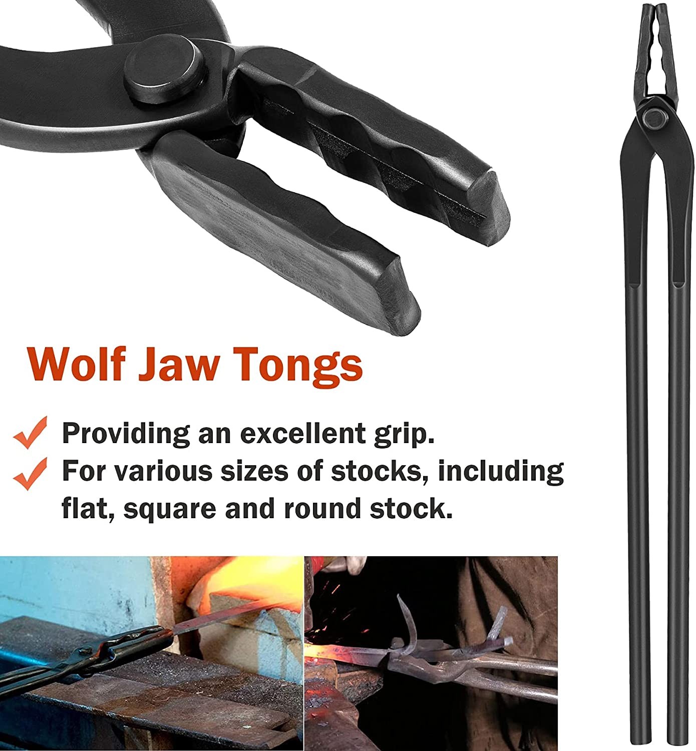 Knife Making Tongs Bladesmith Tong Set & Blacksmith Hammer 1.5 kg Forge Tools