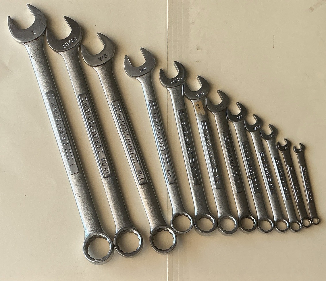 Craftsman Vintage Combination Wrenches Standard