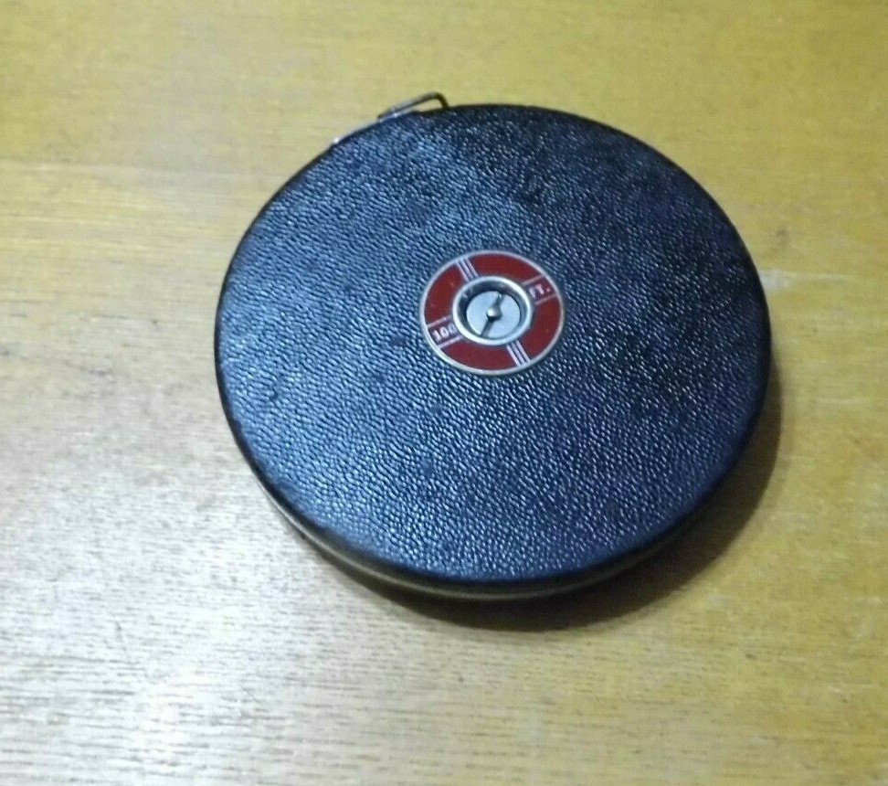 Vintage Stevens Albadure K+E Keuffel & Esser Co. 100 Foot Tape Measure