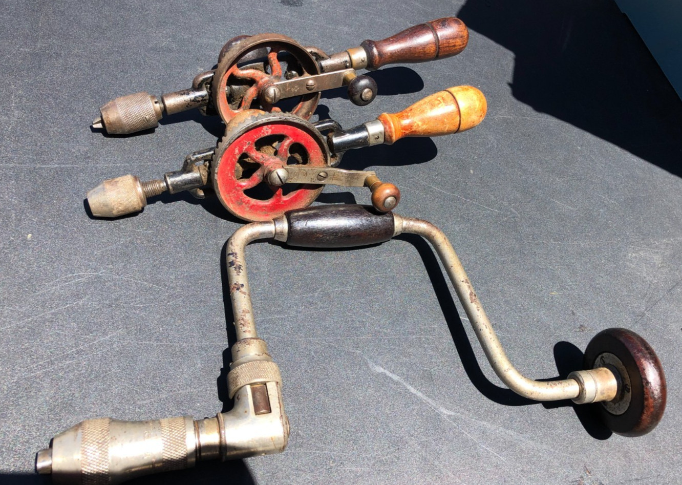 Vintage Hand Drill Lot of 3 UNTESTED may be missing parts