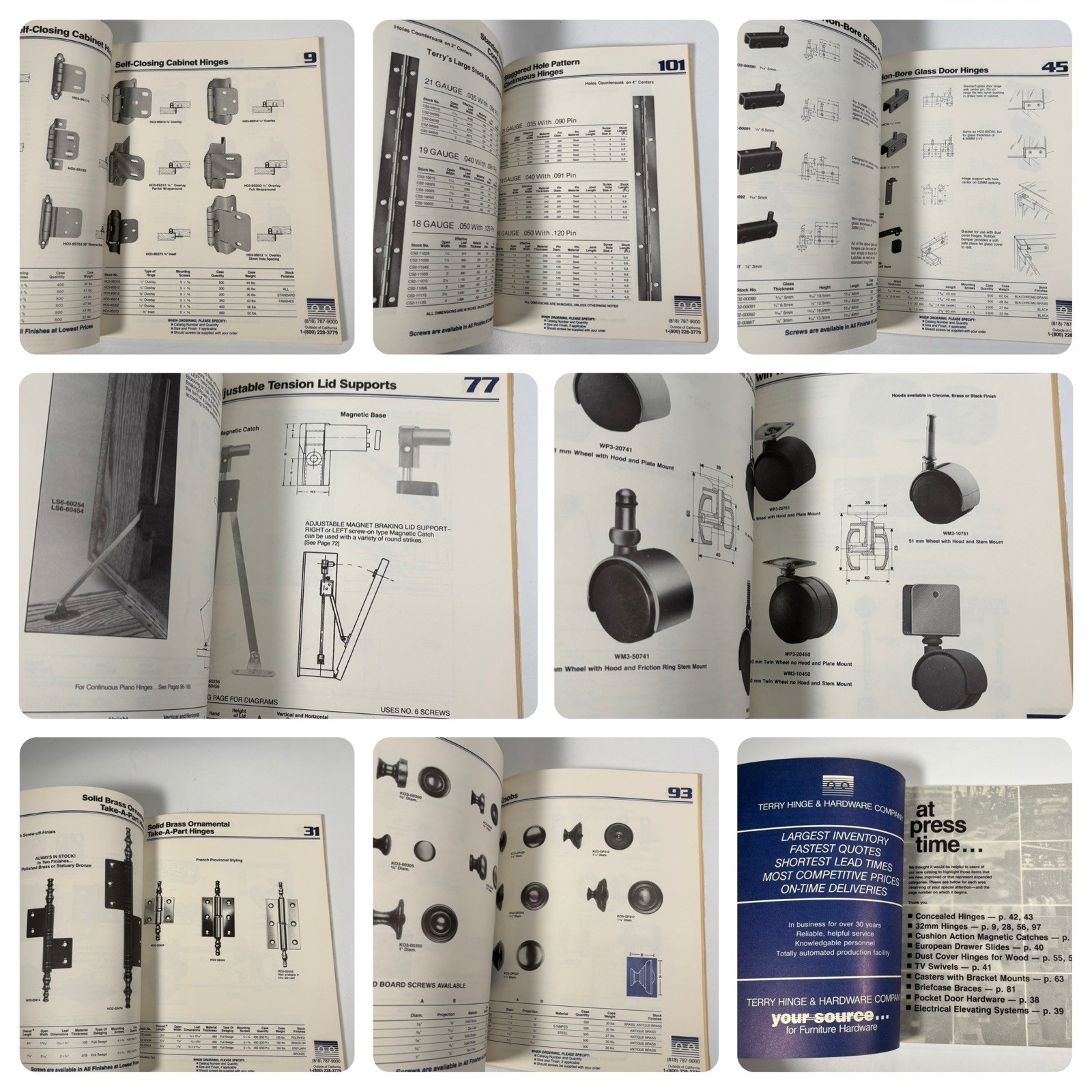 terry hinge and hardware company catalog Vintage 1989 Hinges Junk Journal Ads