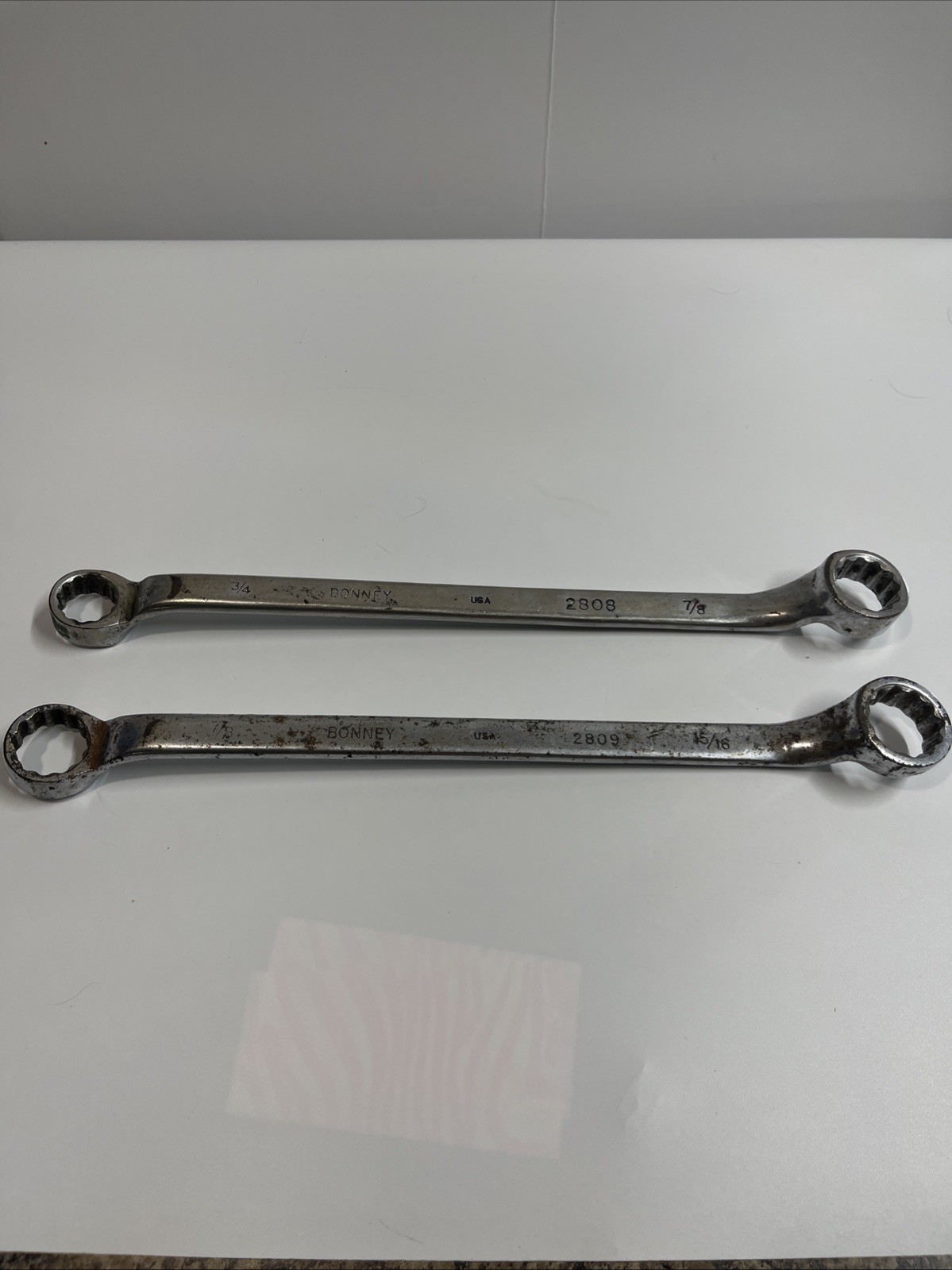 2- Bonney 2809 2809 15/16″ x 7/8″ 3/4 X 7/8 Offset Box End Wrench Lot