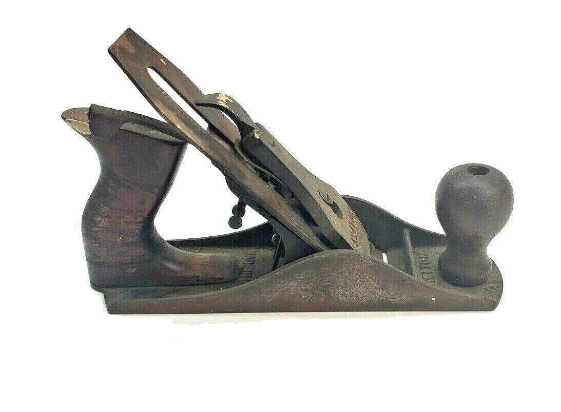 Shelton Wood Plane Metal Base Smooth Wood Plane 10”L x 2 7/16”W x 4 ½”H Vintage