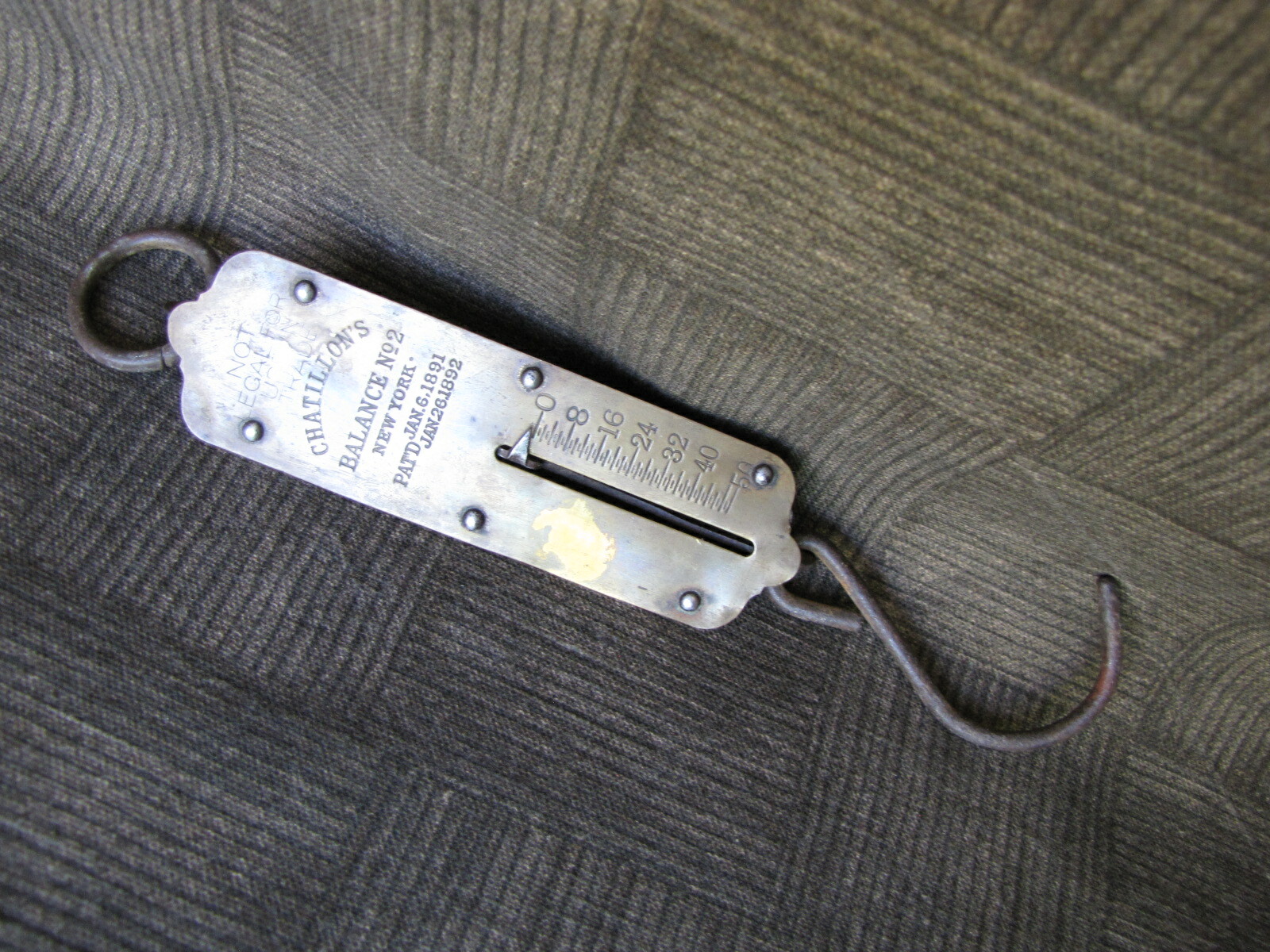 Chatillon’s Spring Scale Balance No2 Pat’d 1891/1892 New York 50 lbs. – VINTAGE