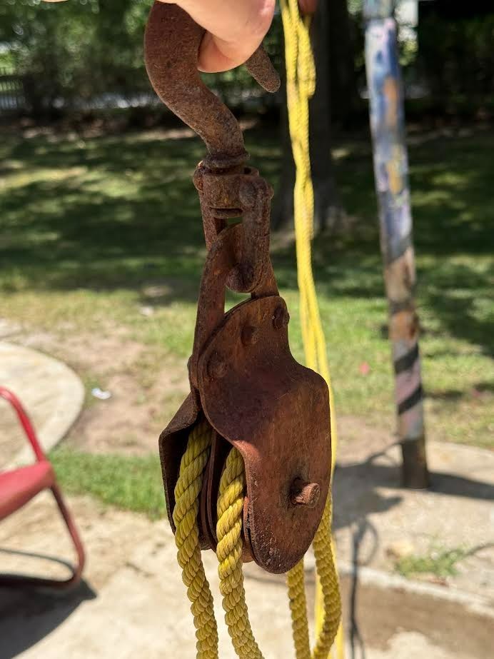 Vintage Durbin-Durco Rope Hoist Pulley Block & Tackle Farm Industrial Decor