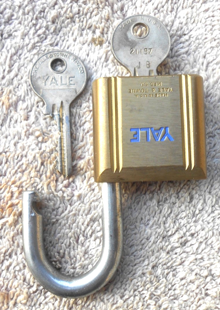 2 NOS Vintage YALE Padlock BLUE Lettering with 2 OEM Keys each. Hard to find!!