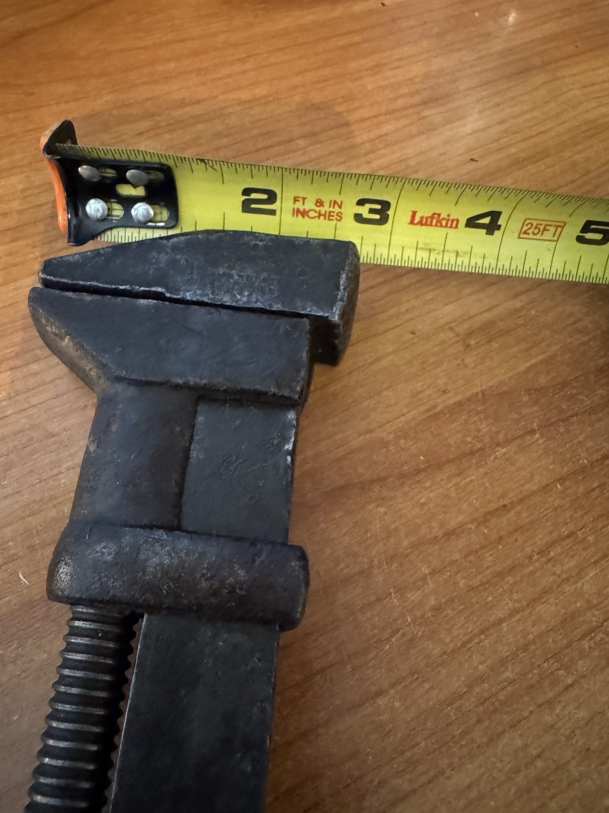 Vintage Coes 10 1/2″ Railroad Monkey Wrench Metal and Wood r3s3