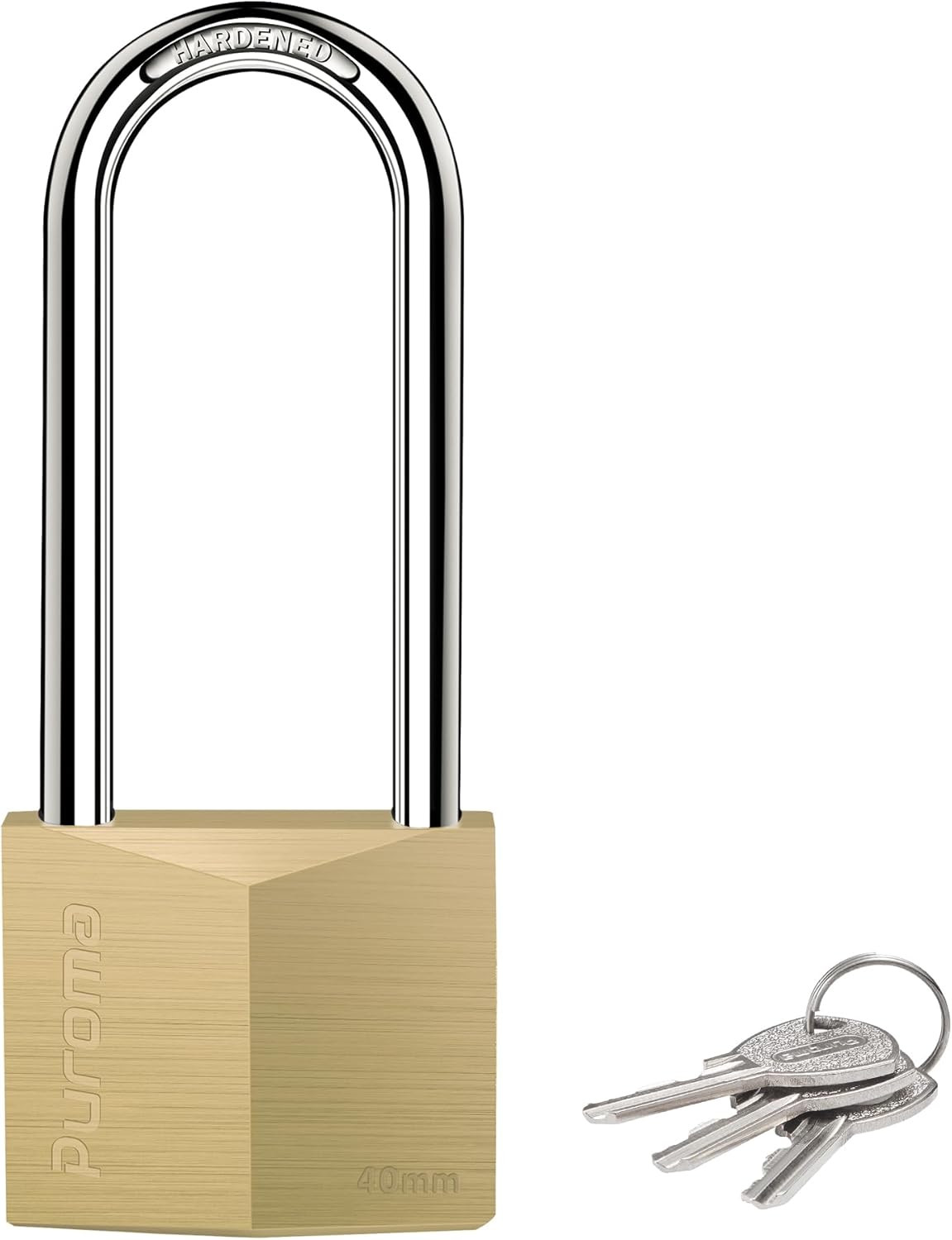 1 Pack Keyed Padlock Waterproof Solid Brass Lock, 2.6 Inch Padlock with Keys for