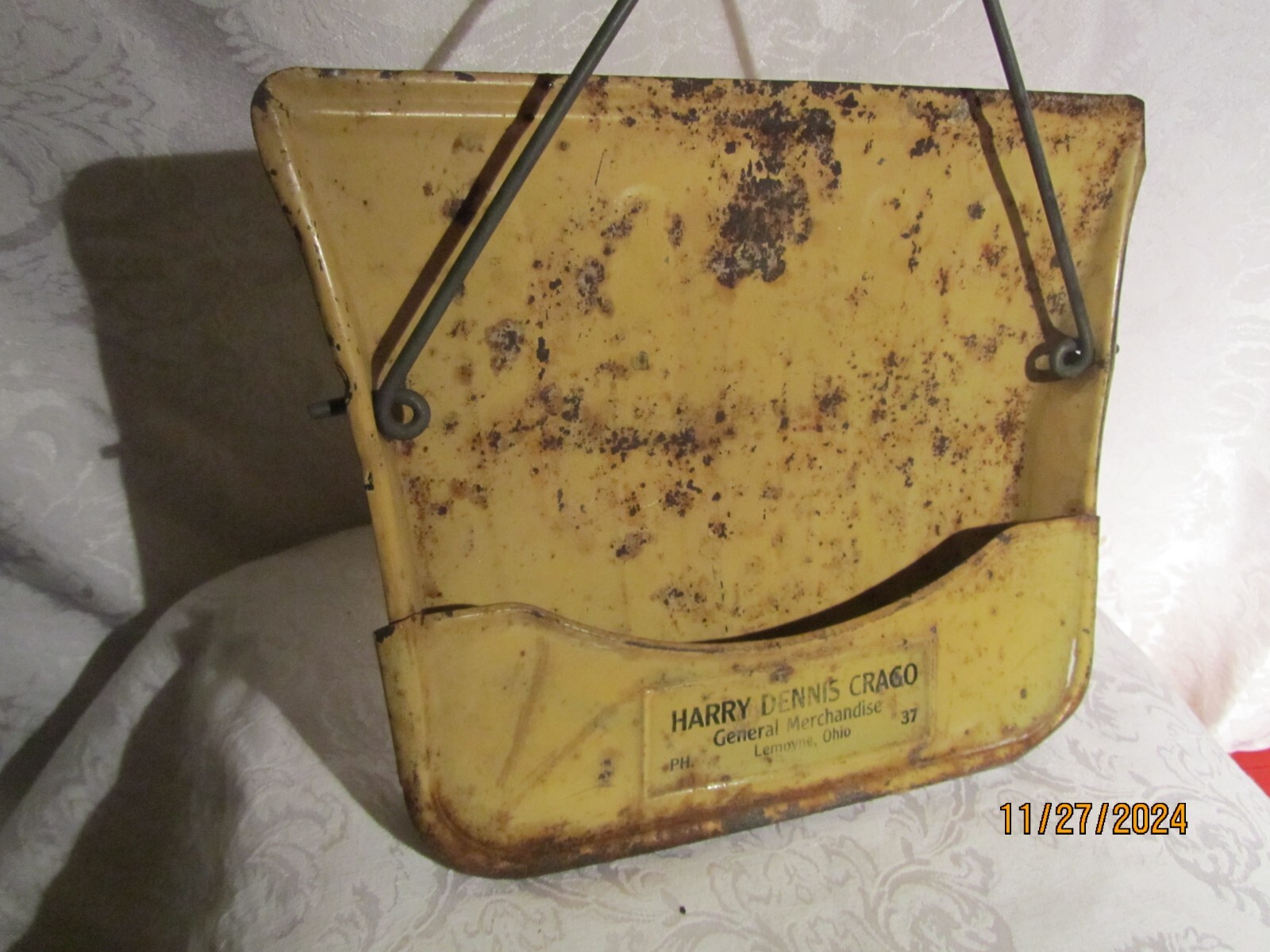 Harry Dennis Crago General Merchandise Lemoyne, Ohio Ph 37 Metal Dust Pan