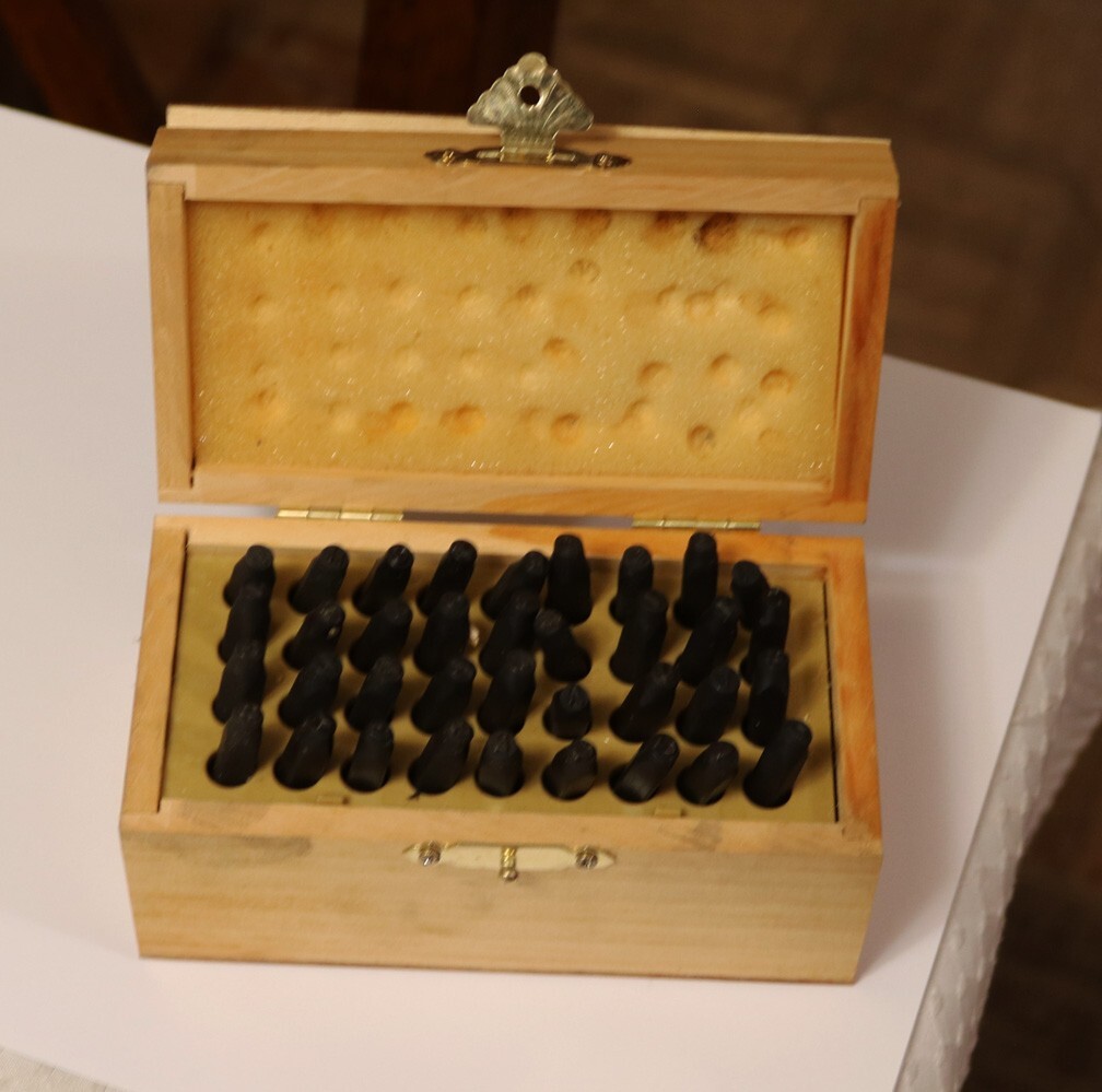 Vintage Machinist 1/8 Inch Metal Die Stamps Set of 36