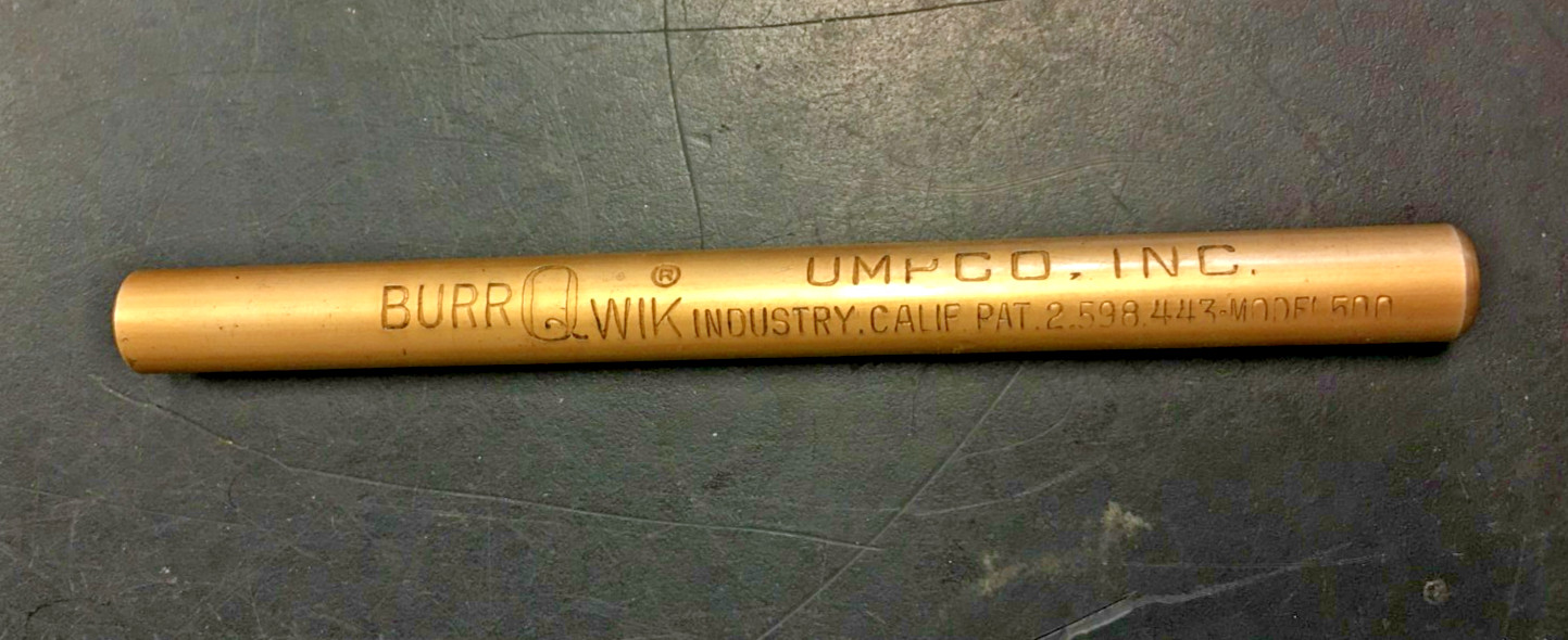 Umpco Inc Model 500 BURR Qwik Machinist, PAT. 2,598,443, USA