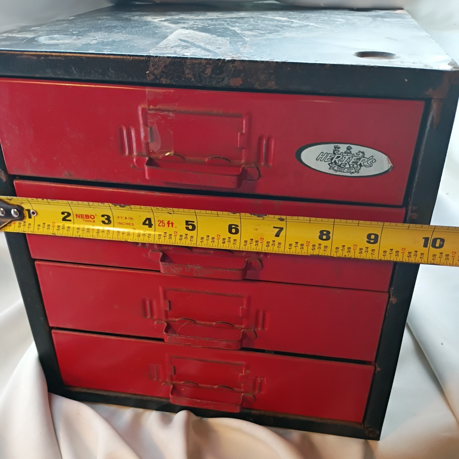 Vintage 4 Drawer Metal Tool Cabinet Small Parts Storage. Used for Fly Fishing