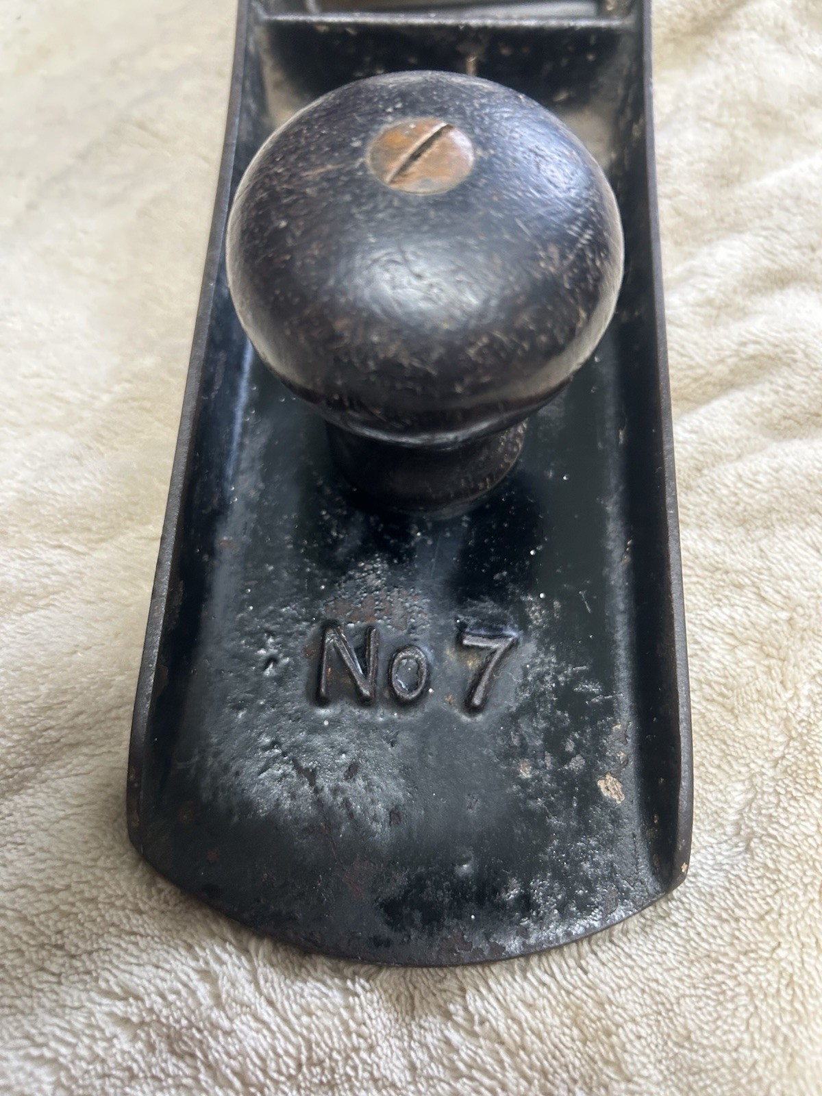 Large No. 7 Flat Bottom Wood Plane 21.5” Complete Unbranded Excellent Working