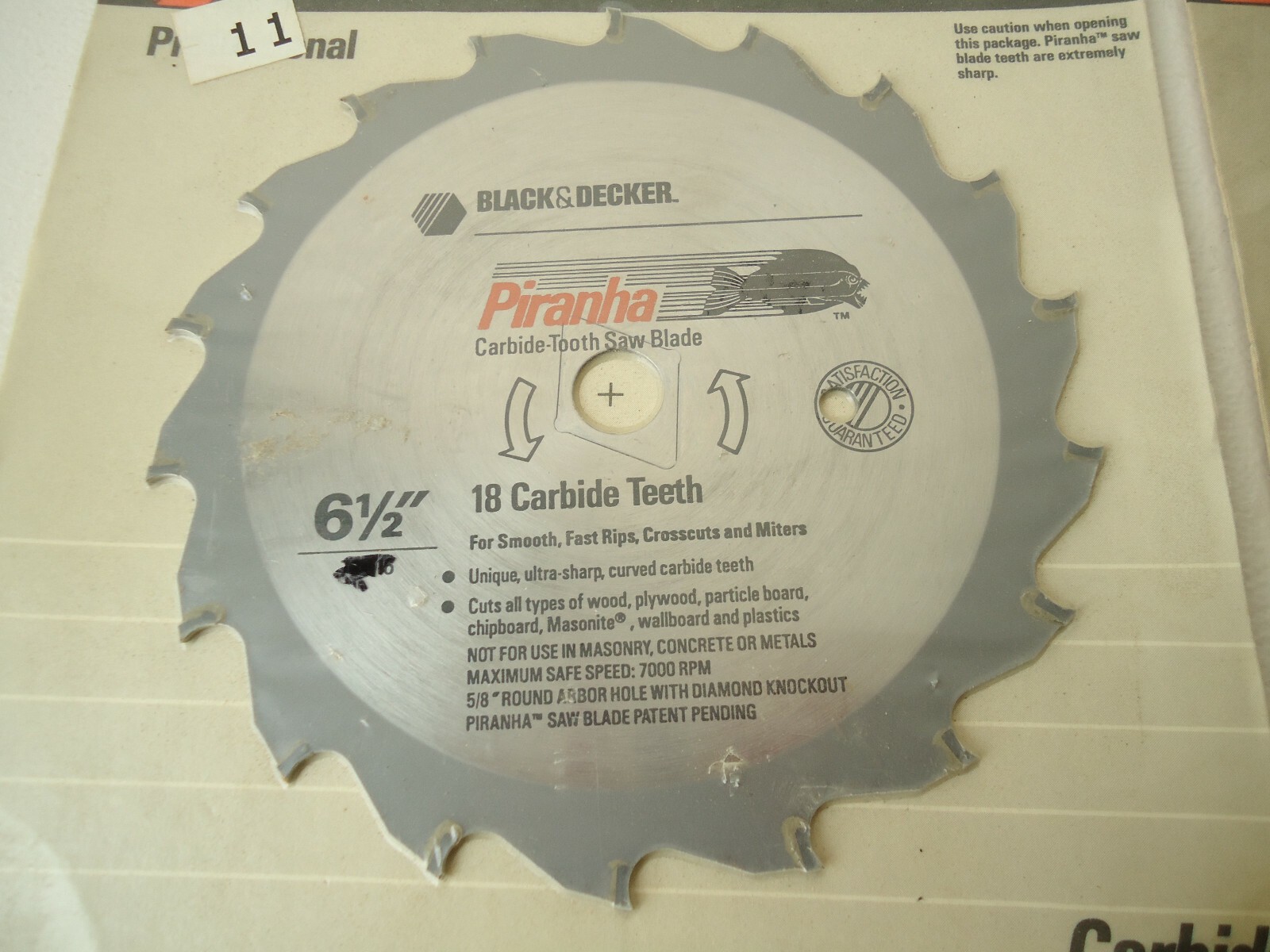 Two Older Black & Decker 6-1/2″ Circular Saw Blades : Piranha & Super Sharp