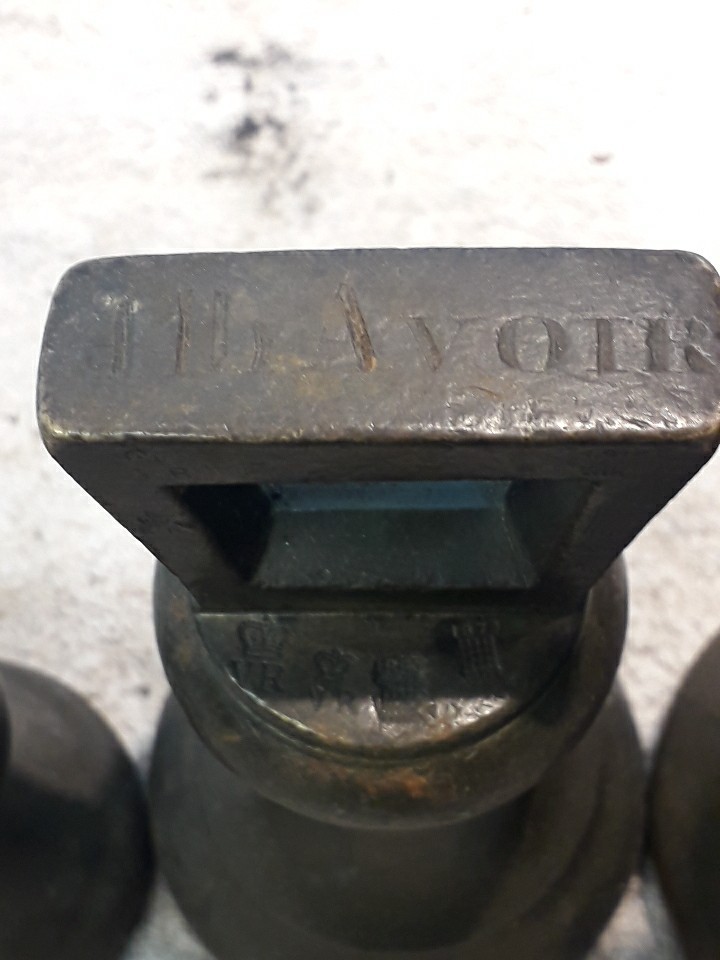 Antique Set Of 4 King George IV Bronze Bell Trade Weights 1829 ESSEX