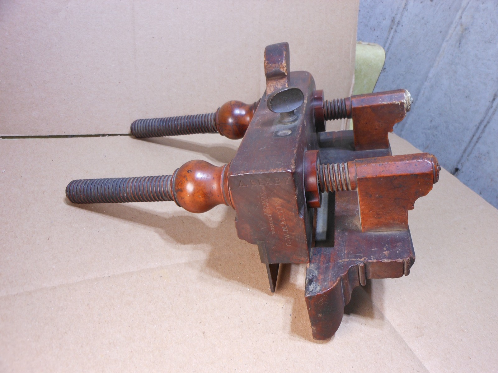 Antique Bensen & Crannell Albany Screw Arm Woodworking Plow Plane