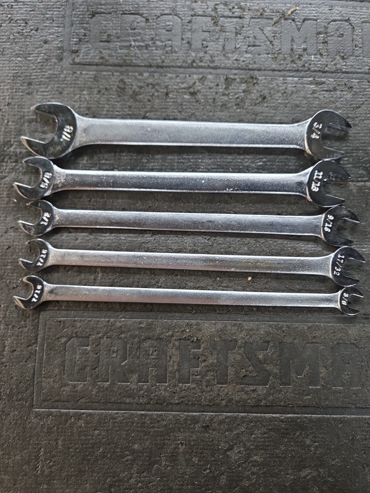 Vintage Craftsman Open-End Tappet Wrench Set Of 5, SAE, Made In The USA