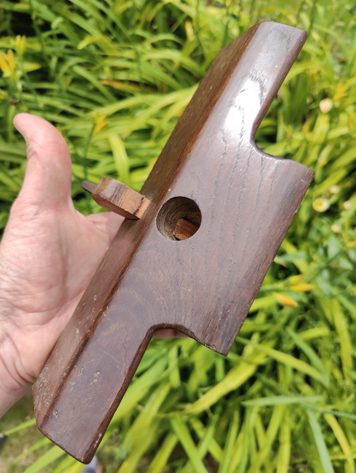 Vintage Wooden Router Plane Grannies Tooth With Aperture For 1/2″ Iron